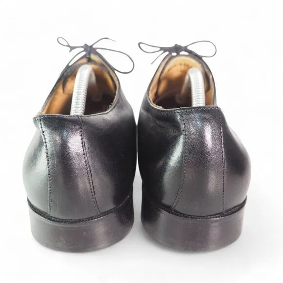 Mercanti Fiorentini 7318 Italian Made Plaid Toe Leather Oxfords Black Men's 11M
