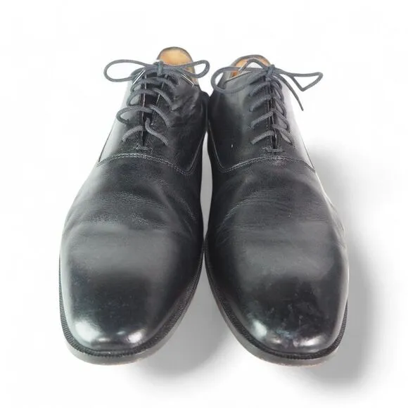 Mercanti Fiorentini 7318 Italian Made Plaid Toe Leather Oxfords Black Men's 11M