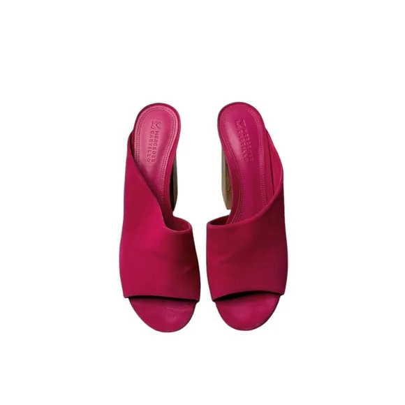 Mercedes Castillo | Izar High Asymmetrical Sandal in Fuschia Pink Suede 39