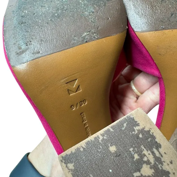 Mercedes Castillo | Izar High Asymmetrical Sandal in Fuschia Pink Suede 39