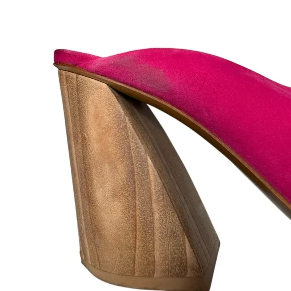 Mercedes Castillo | Izar High Asymmetrical Sandal in Fuschia Pink Suede 39