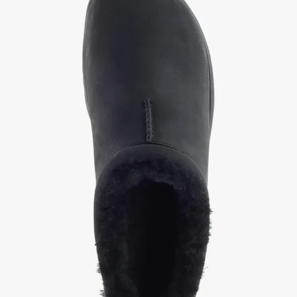 Merrell Encore Chill 2 Black Suede Mocs Slip-On Clogs Shearling Fur Lining 11 W