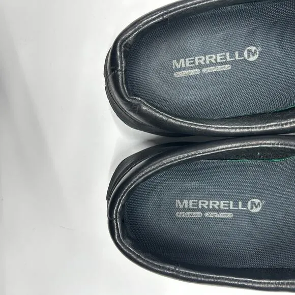 MERRELL Encore Nova 4 Leather Clogs Mules Slip On Black Womens Sz 10.5