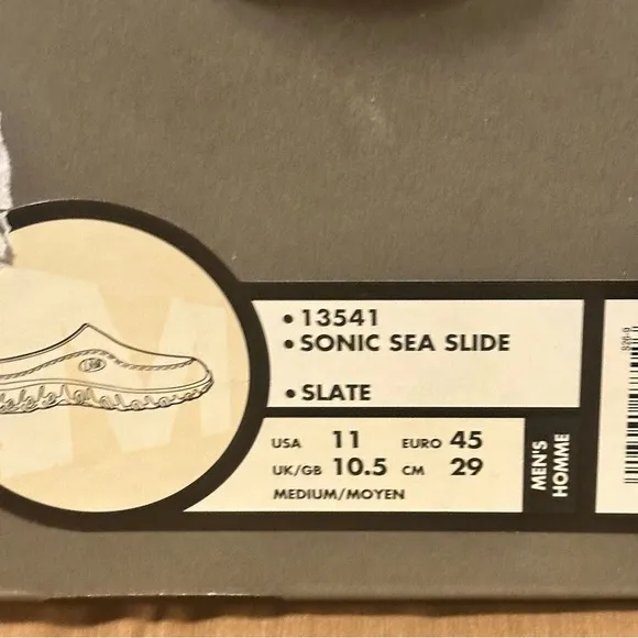 MERRELL SLATE GRAY SONIC SEA SLIDE NEW IN BOX SIZE 11 SHOES