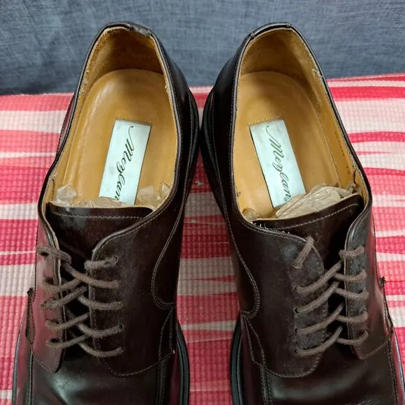 MEZLAN 'Alcoy' Brown Leather Apron Toe Oxfords Men Sz. 12M - Made in Spain