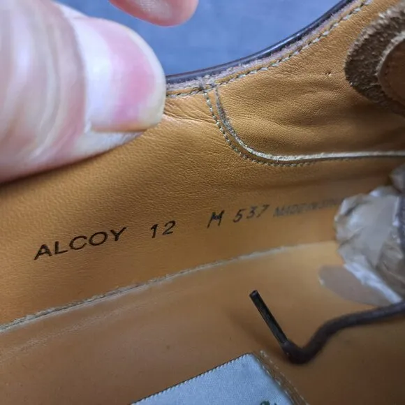 MEZLAN 'Alcoy' Brown Leather Apron Toe Oxfords Men Sz. 12M - Made in Spain