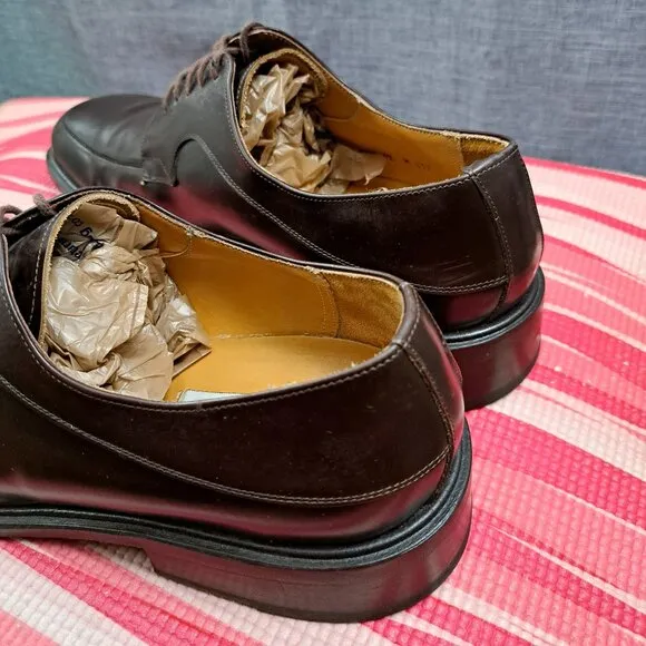 MEZLAN 'Alcoy' Brown Leather Apron Toe Oxfords Men Sz. 12M - Made in Spain