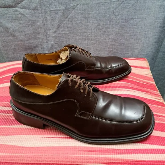 MEZLAN 'Alcoy' Brown Leather Apron Toe Oxfords Men Sz. 12M - Made in Spain