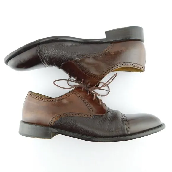 MEZLAN Brown Leather Cap Toe Lace-up Oxfords Shoes 10.5