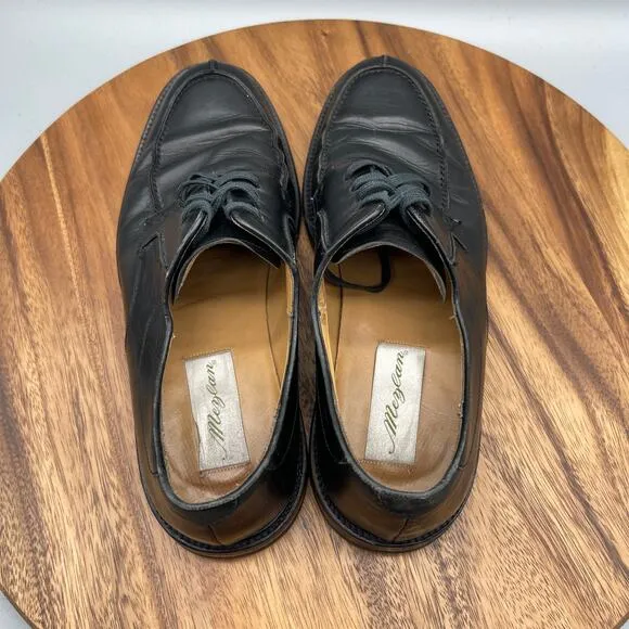 Mezlan Cordoba Oxfords Mens Size 9 W Black Leather Dress Shoes Split Toe Spain