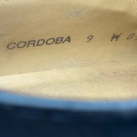 Mezlan Cordoba Oxfords Mens Size 9 W Black Leather Dress Shoes Split Toe Spain