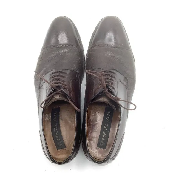 Mezlan Mens Leather Brogue Cap Toe Oxfords Shoe Orbison Espresso Brown S…