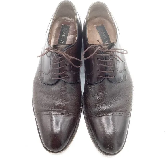 Mezlan Mens Leather Brogue Cap Toe Oxfords Shoe Orbison Espresso Brown S…