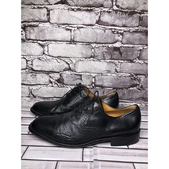 Mezlan Nicola Black Leather Lace Up Cap Toe Oxfords Shoes Men’s Sz 10M US/43EU
