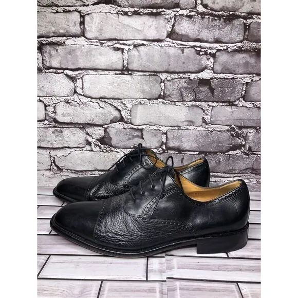 Mezlan Nicola Black Leather Lace Up Cap Toe Oxfords Shoes Men’s Sz 10M US/43EU