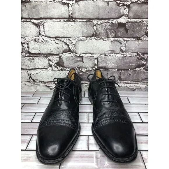 Mezlan Nicola Black Leather Lace Up Cap Toe Oxfords Shoes Men’s Sz 10M US/43EU