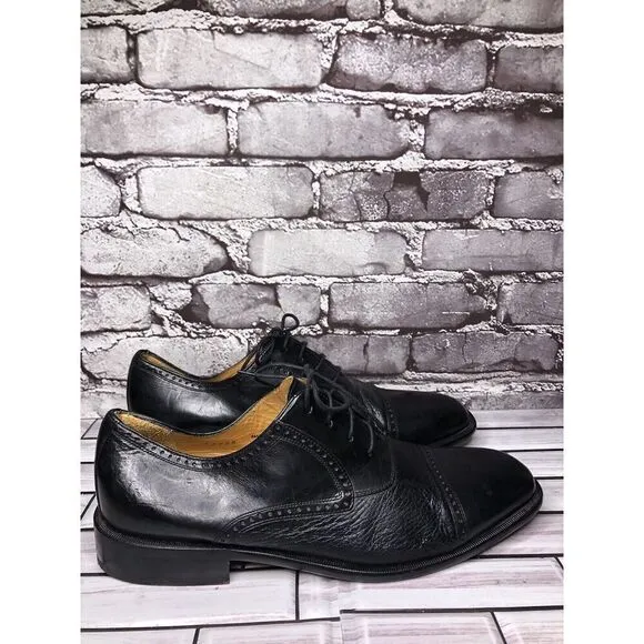 Mezlan Nicola Black Leather Lace Up Cap Toe Oxfords Shoes Men’s Sz 10M US/43EU
