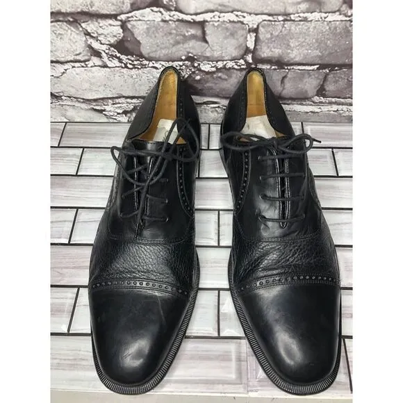 Mezlan Nicola Black Leather Lace Up Cap Toe Oxfords Shoes Men’s Sz 10M US/43EU