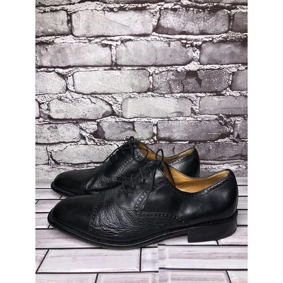 Mezlan Nicola Black Leather Lace Up Cap Toe Oxfords Shoes Men’s Sz 10M US/43EU