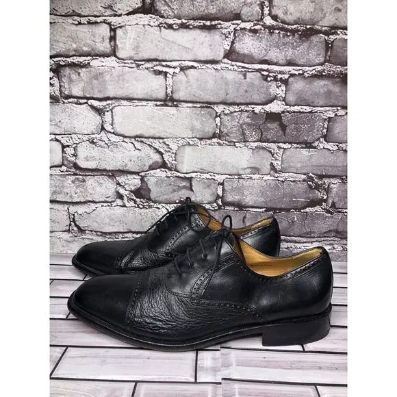 Mezlan Nicola Black Leather Lace Up Cap Toe Oxfords Shoes Men’s Sz 10M US/43EU