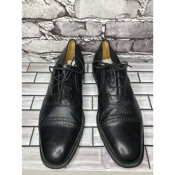 Mezlan Nicola Black Leather Lace Up Cap Toe Oxfords Shoes Men’s Sz 10M US/43EU