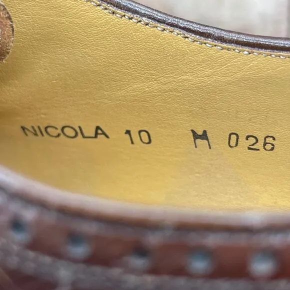 Mezlan Nicola Oxfords Mens 10 M Brown Leather Cap Toe Lace Up Dress Shoes