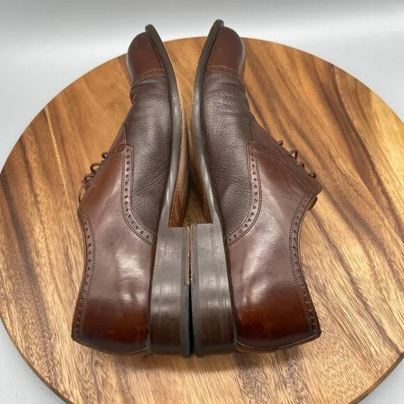 Mezlan Nicola Oxfords Mens 10 M Brown Leather Cap Toe Lace Up Dress Shoes