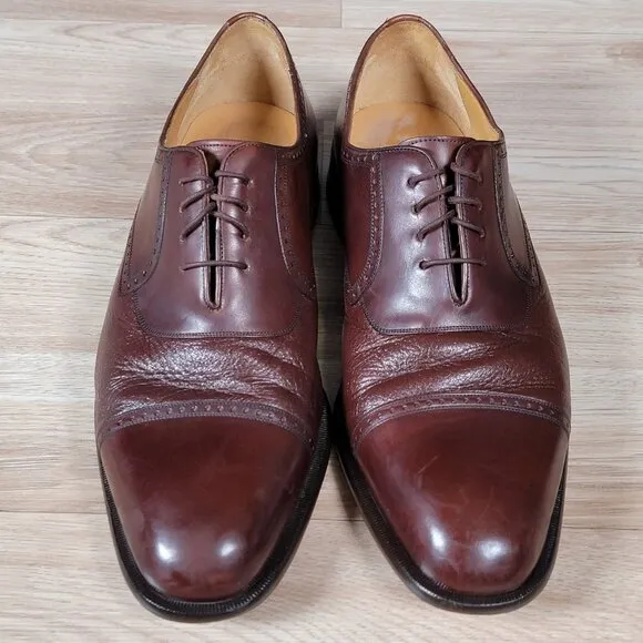 Mezlan Nicola Oxfords Shoes Mens Size 12 M Brown Leather Cap Toe Brogue Spain