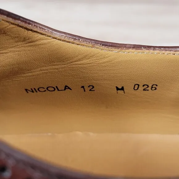 Mezlan Nicola Oxfords Shoes Mens Size 12 M Brown Leather Cap Toe Brogue Spain