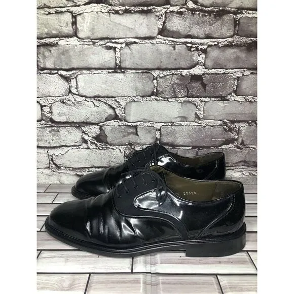 Mezlan Opera Black Patent Exquisite Upscale Designer Tuxedo Oxfords Shoes Men 11