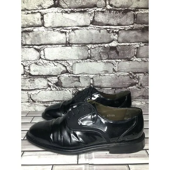 Mezlan Opera Black Patent Exquisite Upscale Designer Tuxedo Oxfords Shoes Men 11
