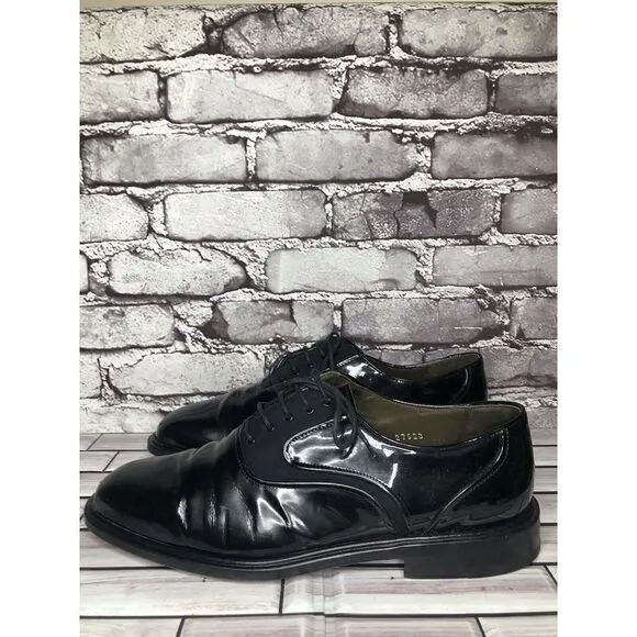 Mezlan Opera Black Patent Exquisite Upscale Designer Tuxedo Oxfords Shoes Men 11