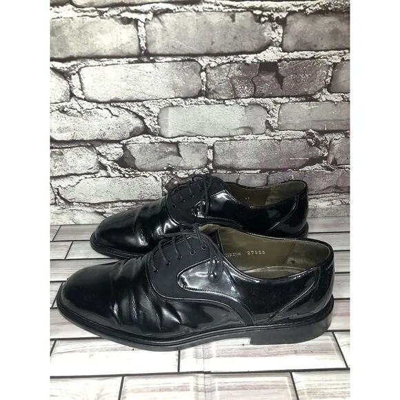 Mezlan Opera Black Patent Exquisite Upscale Designer Tuxedo Oxfords Shoes Men 11