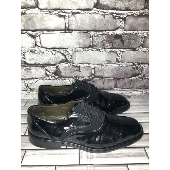 Mezlan Opera Black Patent Exquisite Upscale Designer Tuxedo Oxfords Shoes Men 11