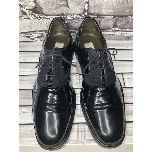 Mezlan Opera Black Patent Exquisite Upscale Designer Tuxedo Oxfords Shoes Men 11