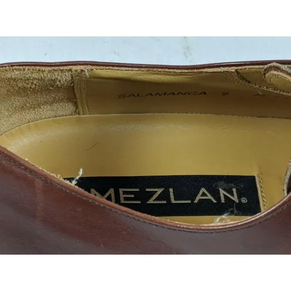Mezlan Salamanca Square Toe Oxfords Men's Size 9 M Brown Leather Shoes