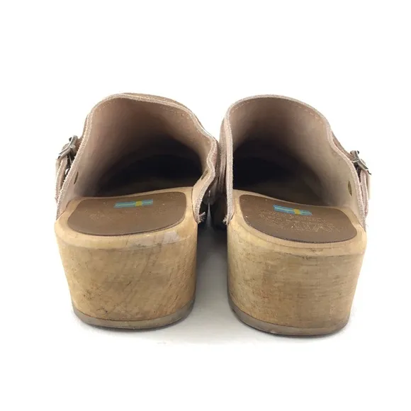 MIA Alma Pink Suede Wooden Swedish Clogs EUR 40