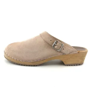MIA Alma Pink Suede Wooden Swedish Clogs EUR 40