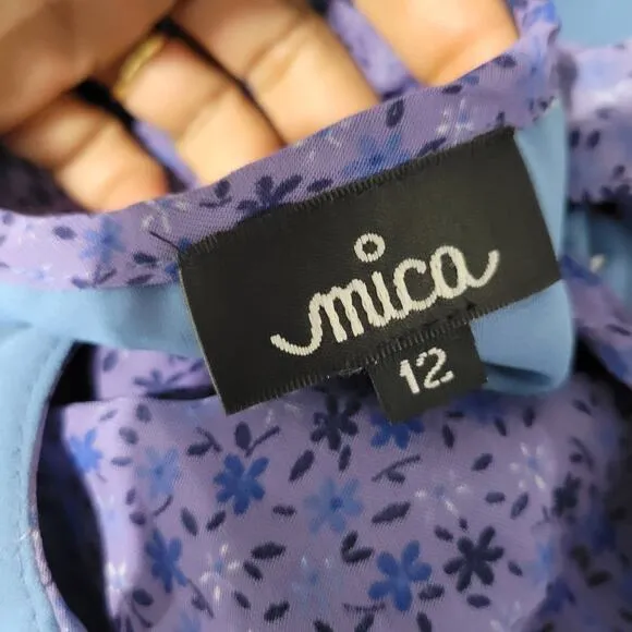 Mica Midi Slip Dress Purple Milkmaid Vintage Floral Sheer Chiffon 90s Medium