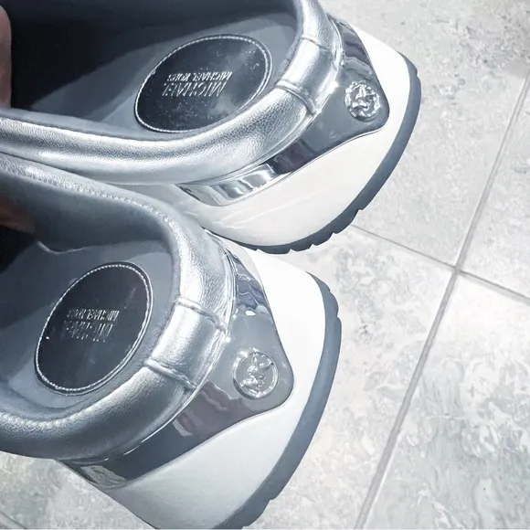 Michael Kors Epic Slip-On Sneakers/ Clogs, Quilted Silver Size 6.5 New in Box