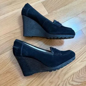 Michael Kors Rory Wedge Pumps Women's Size 11 Black Suede Closed Toe