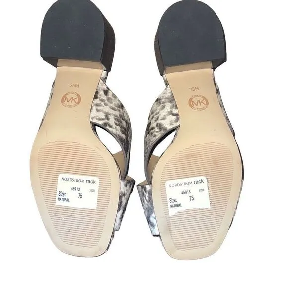 Michael Michael Kors Abbott Python Criss Cross Leather Mules Size 7.5
