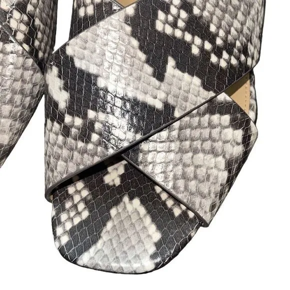 Michael Michael Kors Abbott Python Criss Cross Leather Mules Size 7.5