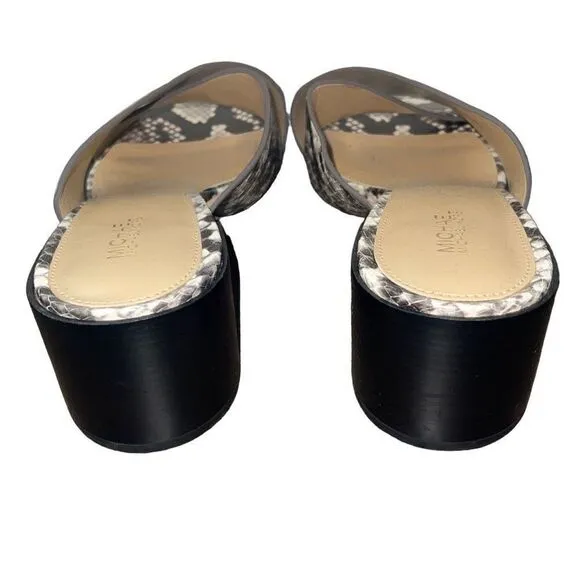 Michael Michael Kors Abbott Python Criss Cross Leather Mules Size 7.5