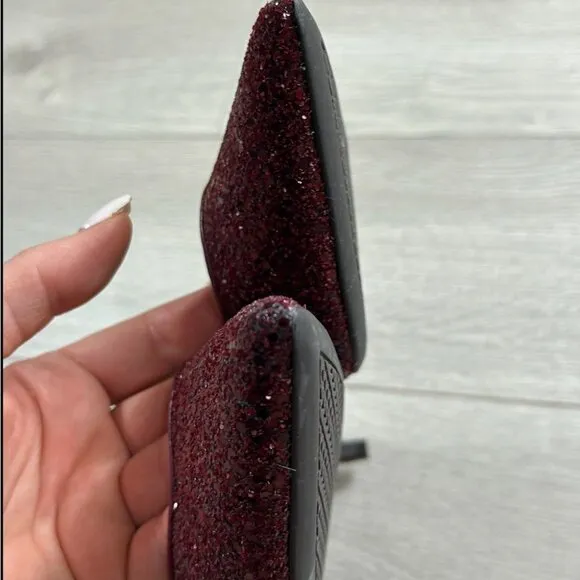 MICHAEL Michael Kors Red Glitter Pointed Toe Kitten Heels