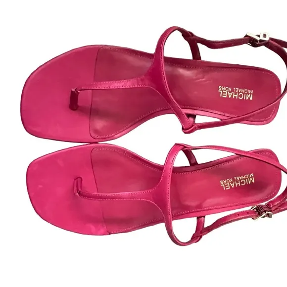 MICHAEL Michael Kors Tasha T Strap Kitten Heels Sandals in Dark Raspberry