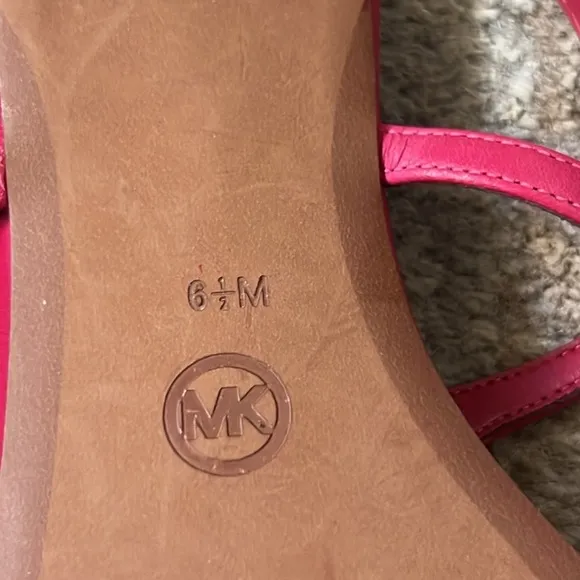 MICHAEL Michael Kors Tasha T Strap Kitten Heels Sandals in Dark Raspberry