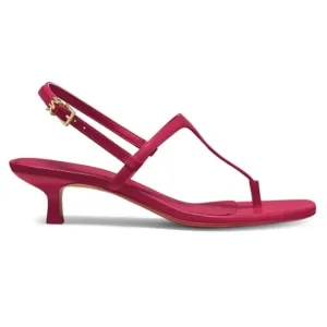 MICHAEL Michael Kors Tasha T Strap Kitten Heels Sandals in Dark Raspberry