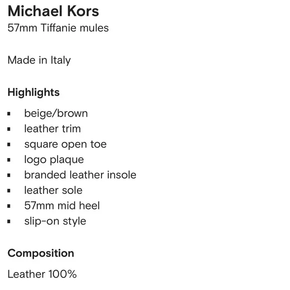 MICHEAL MICHEAL KORS * TIFFANIE* Mules