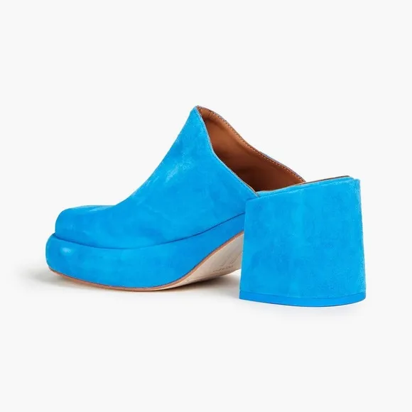MIISTA Nicola Blue Suede Mules, Size 38